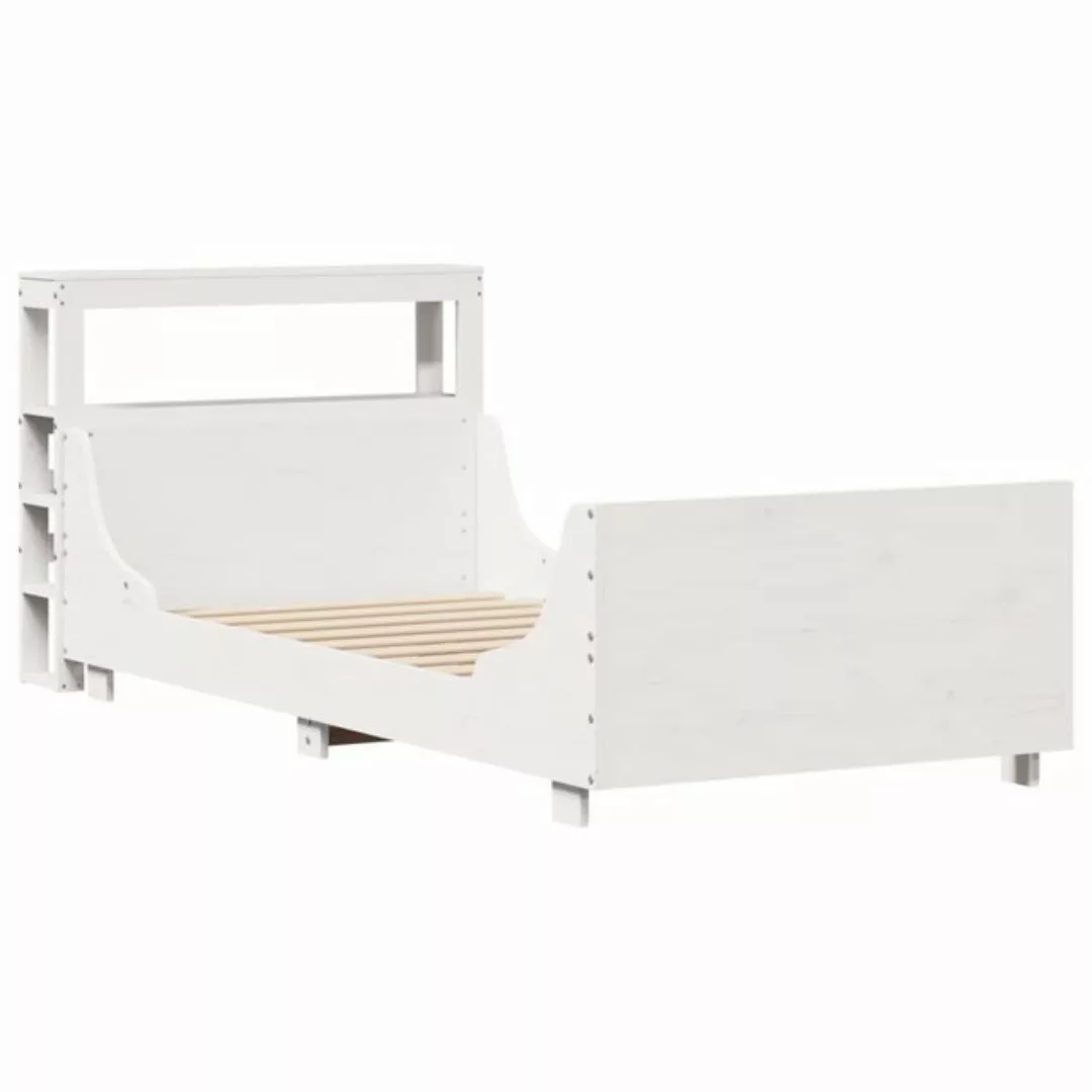 vidaXL Bett, Massivholzbett ohne Matratze Weiß 100x200 cm Kiefernholz günstig online kaufen