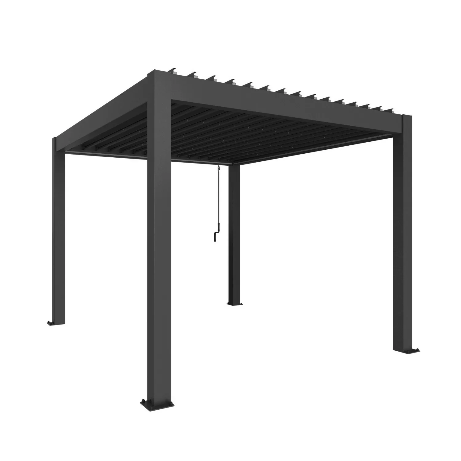 Biohort Pergola 255 cm x 367,5 cm x 312 cm Dunkelgrau-Metallic günstig online kaufen