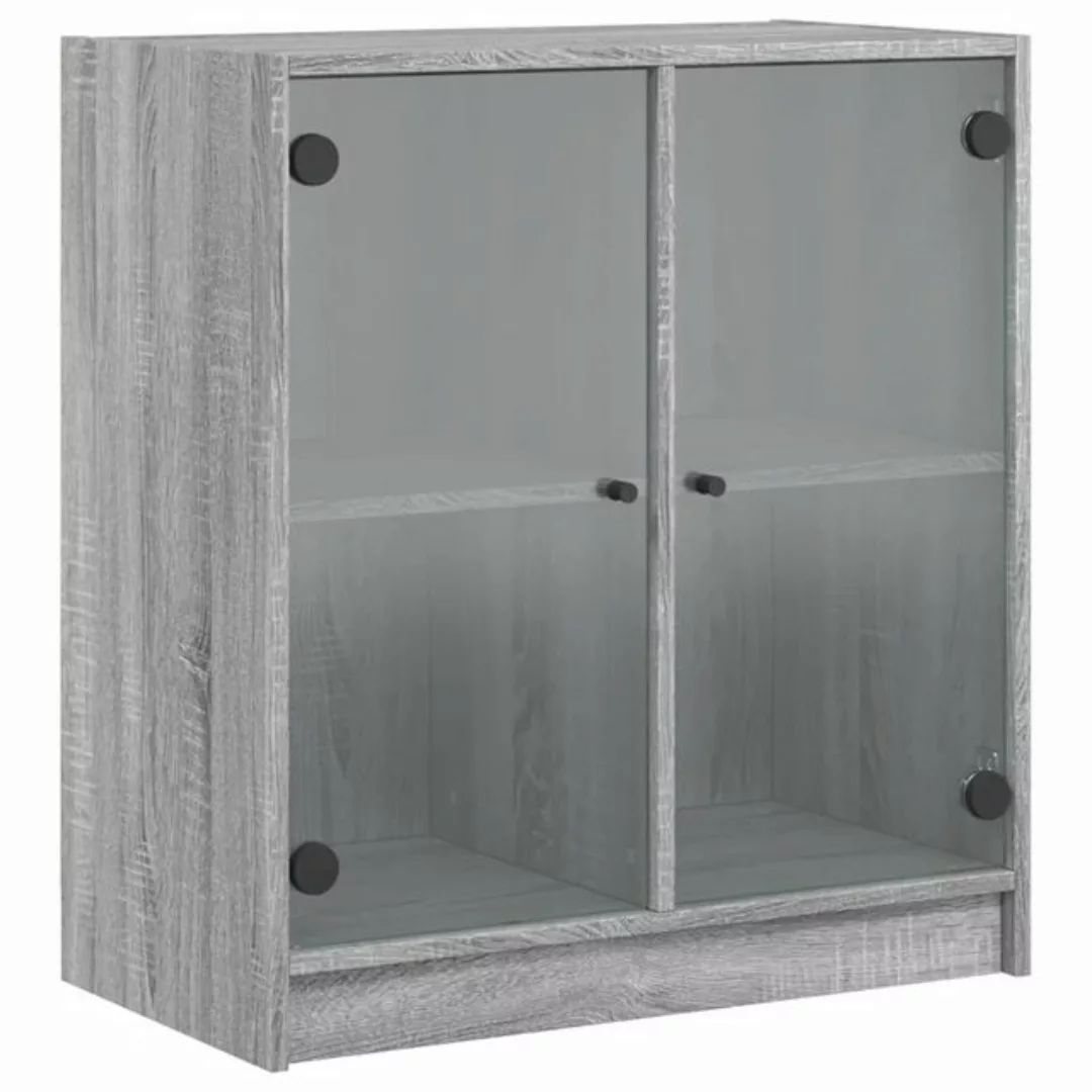 vidaXL Beistellschrank Beistellschrank mit Glastüren Grau Sonoma 68x37x75,5 günstig online kaufen