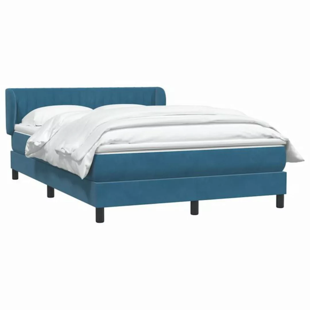 vidaXL Bett Boxspringbett mit Matratze Dunkelblau 160x210 cm Samt günstig online kaufen