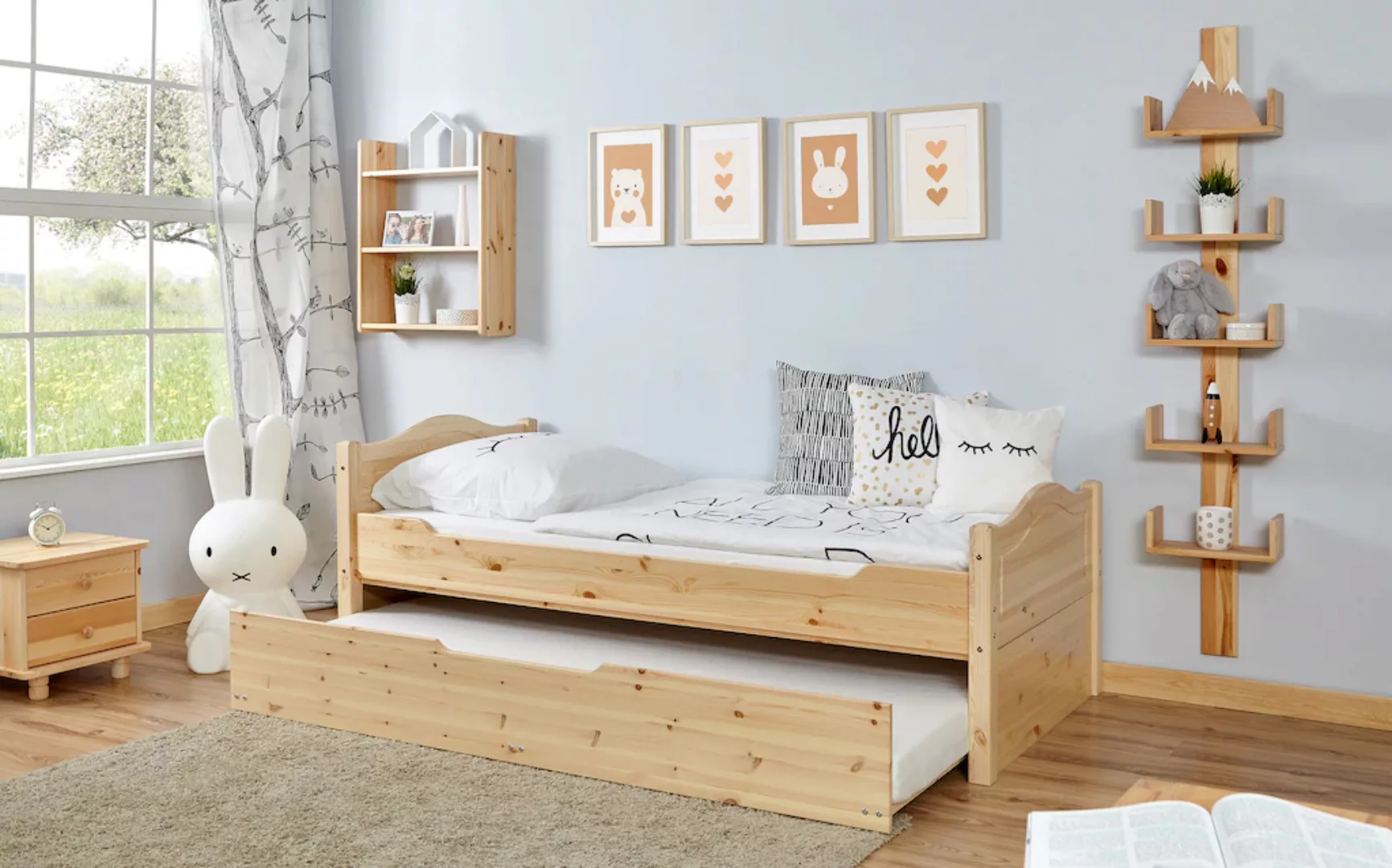 Ticaa Jugendbett Leni, Einzelbett mit Zusatzbett günstig online kaufen