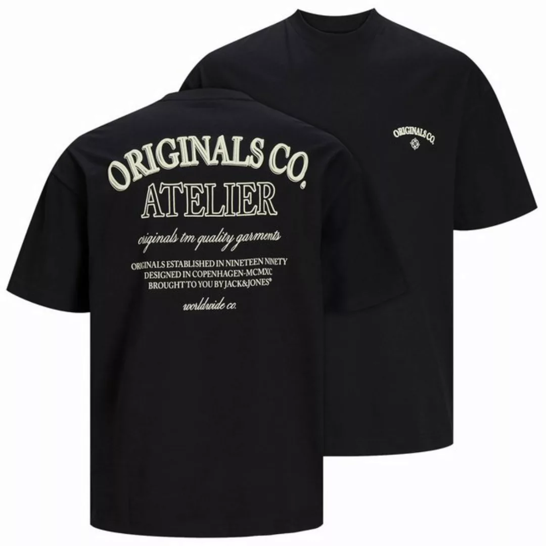 Jack & Jones Rundhalsshirt Große Größen Herren T-Shirt schwarz Rückenprint günstig online kaufen