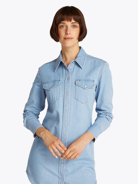 Tommy Jeans Hemdblusenkleid REGULAR SHIRT DRESS EXT mit Brusttaschen, Logos günstig online kaufen