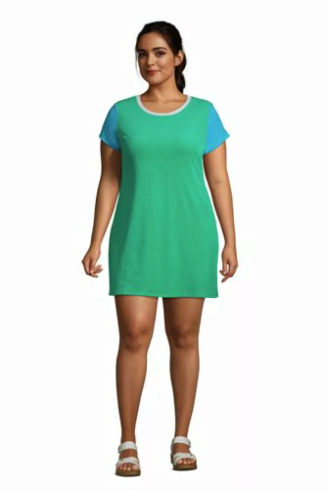 Frottee-Strandkleid in großen Größen, Damen, Größe: 52-54 Plusgrößen, Blau, günstig online kaufen