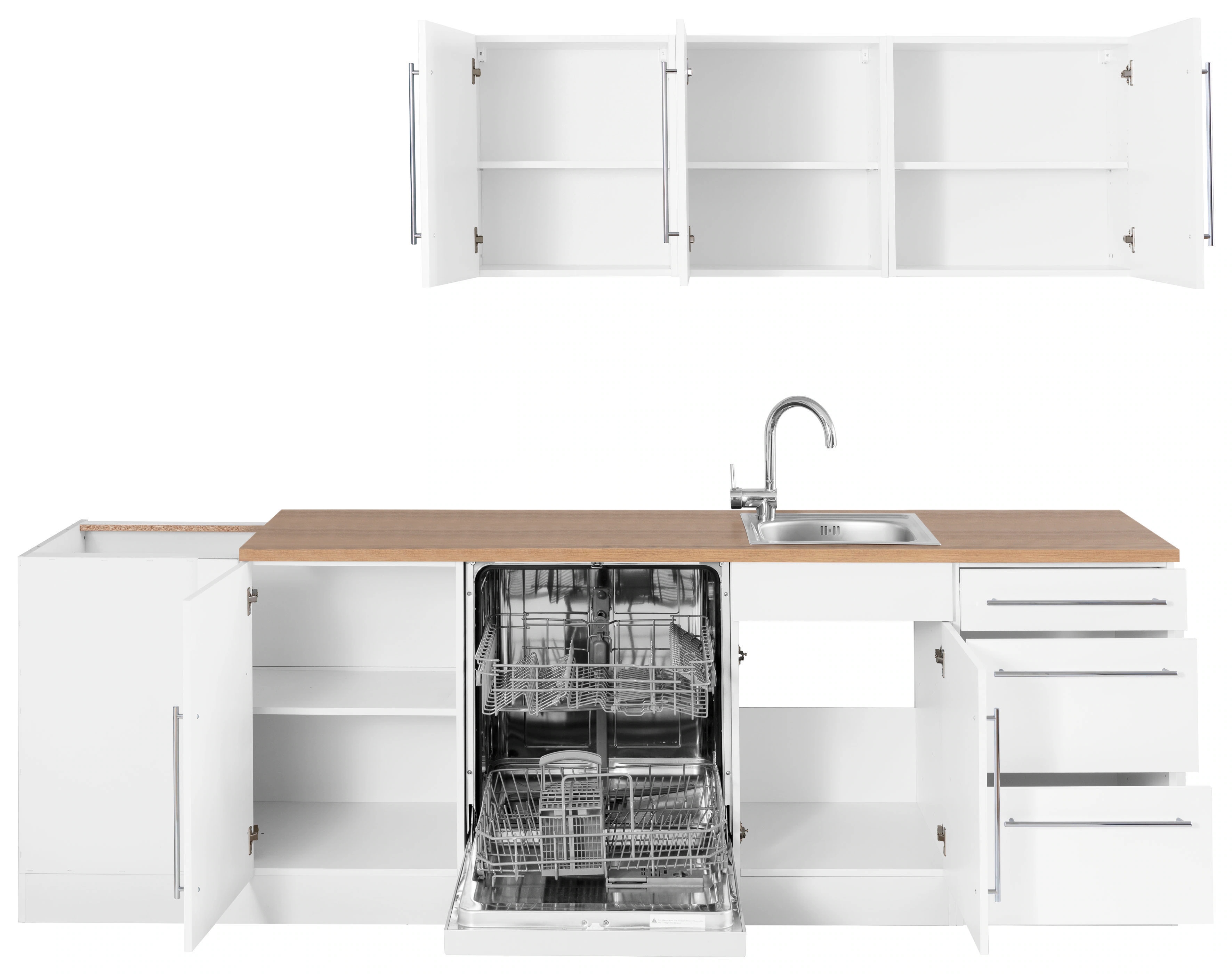 Kochstation Winkelküche "KS-Samos", mit E-Geräten, Stellbreite 260 x 270 cm günstig online kaufen