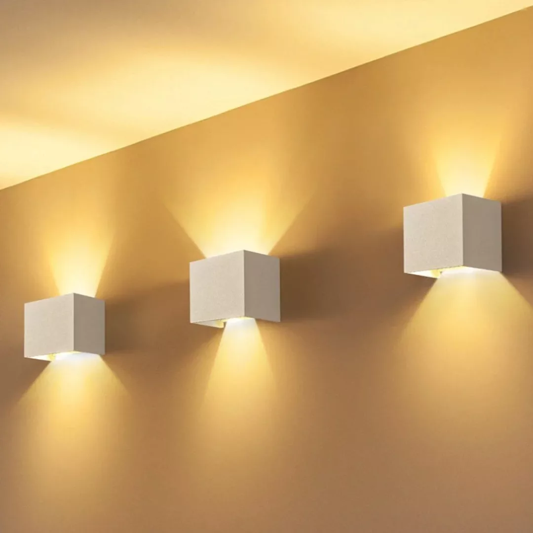LED Wandleuchte Fulton in Weiß 6W 360lm IP54 eckig günstig online kaufen