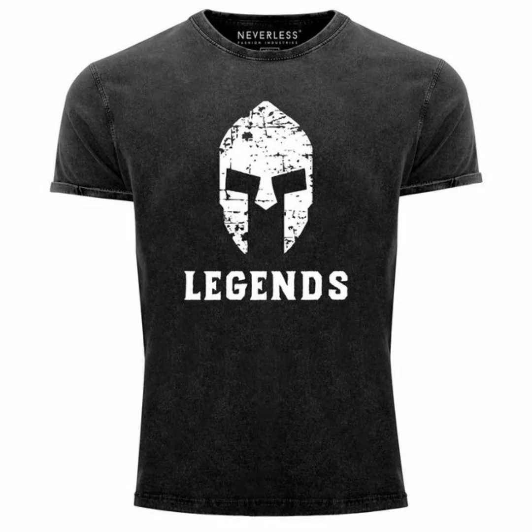 Neverless Print-Shirt Cooles Angesagtes Herren T-Shirt Sparta Legends Used günstig online kaufen