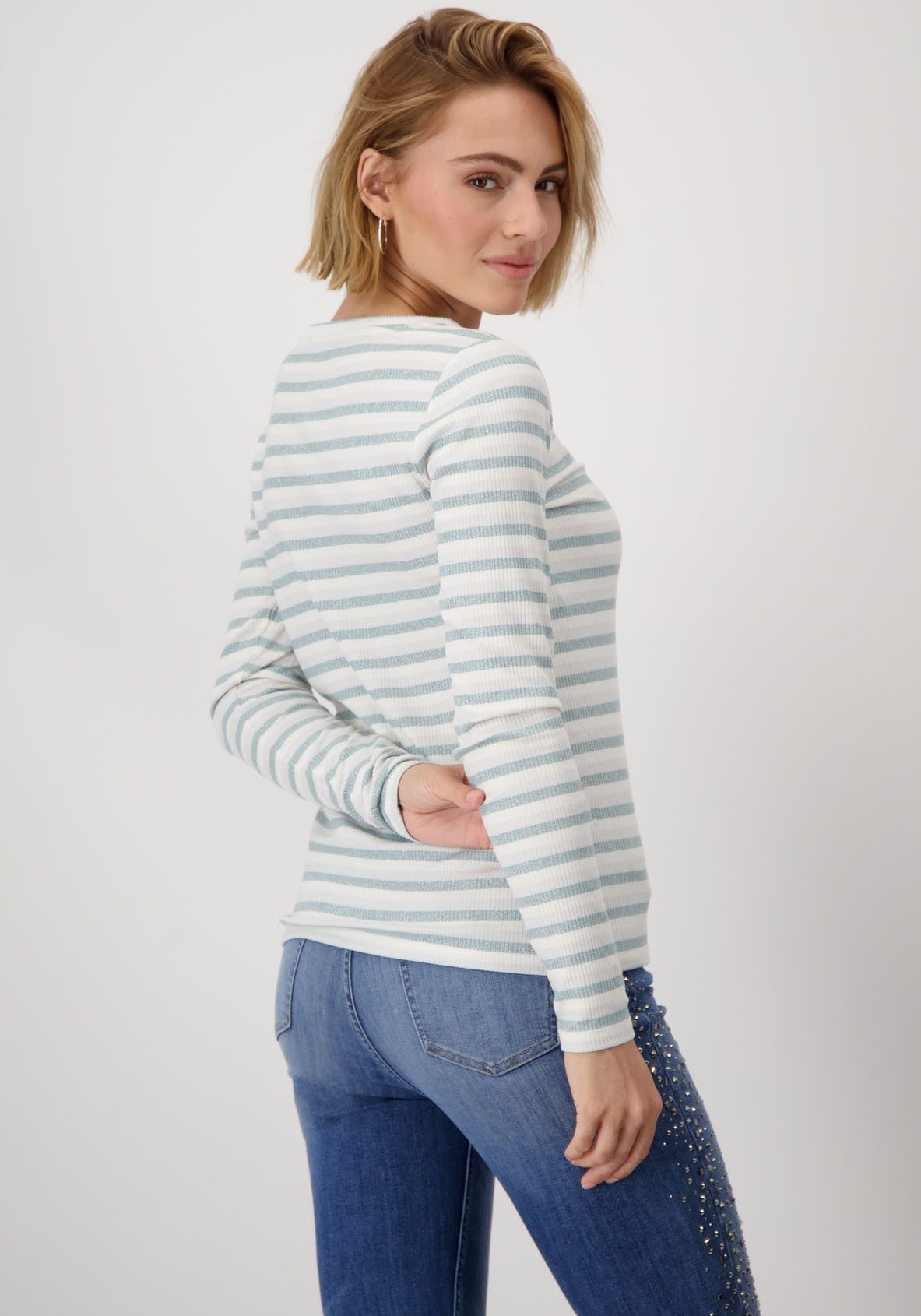 Monari Rundhalsshirt mit Streifen günstig online kaufen