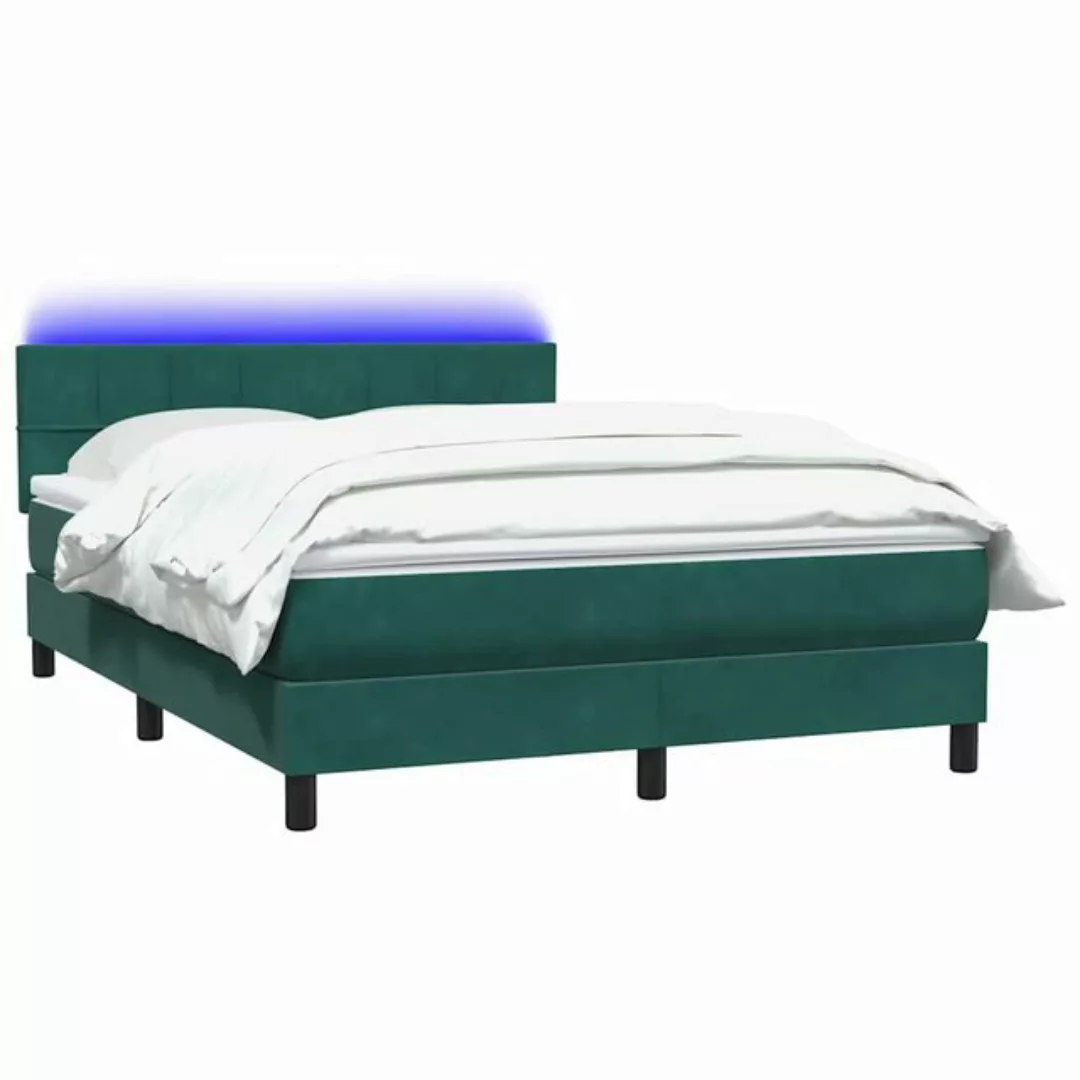 vidaXL Bett Boxspringbett mit Matratze Dunkelgrün 140x210 cm Samt günstig online kaufen