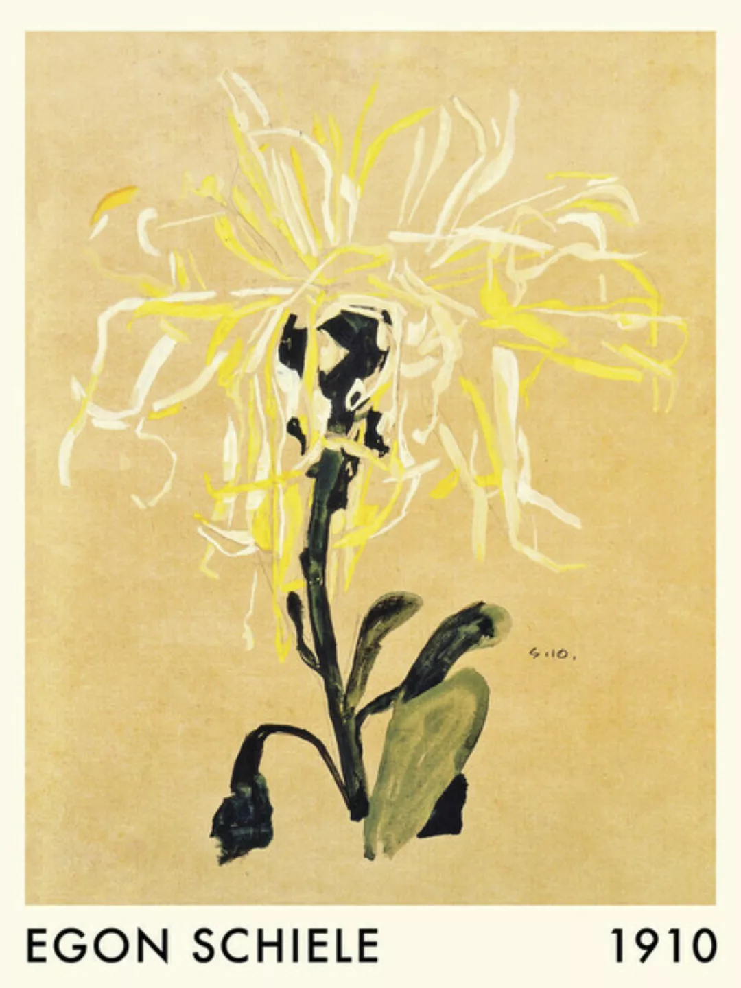 Poster / Leinwandbild - Egon Schiele: Gelbe Chrysantheme (1910) günstig online kaufen