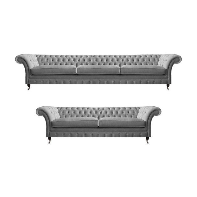 Xlmoebel Sofa Exklusive Graue Designer-Sofas Set 2-teilig für das Wohnzimme günstig online kaufen