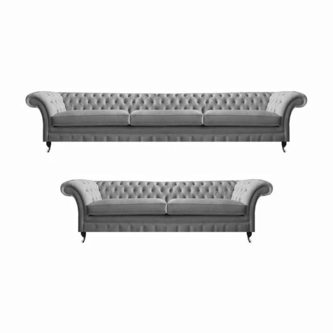 Xlmoebel Sofa Exklusive Graue Designer-Sofas Set 2-teilig für das Wohnzimme günstig online kaufen