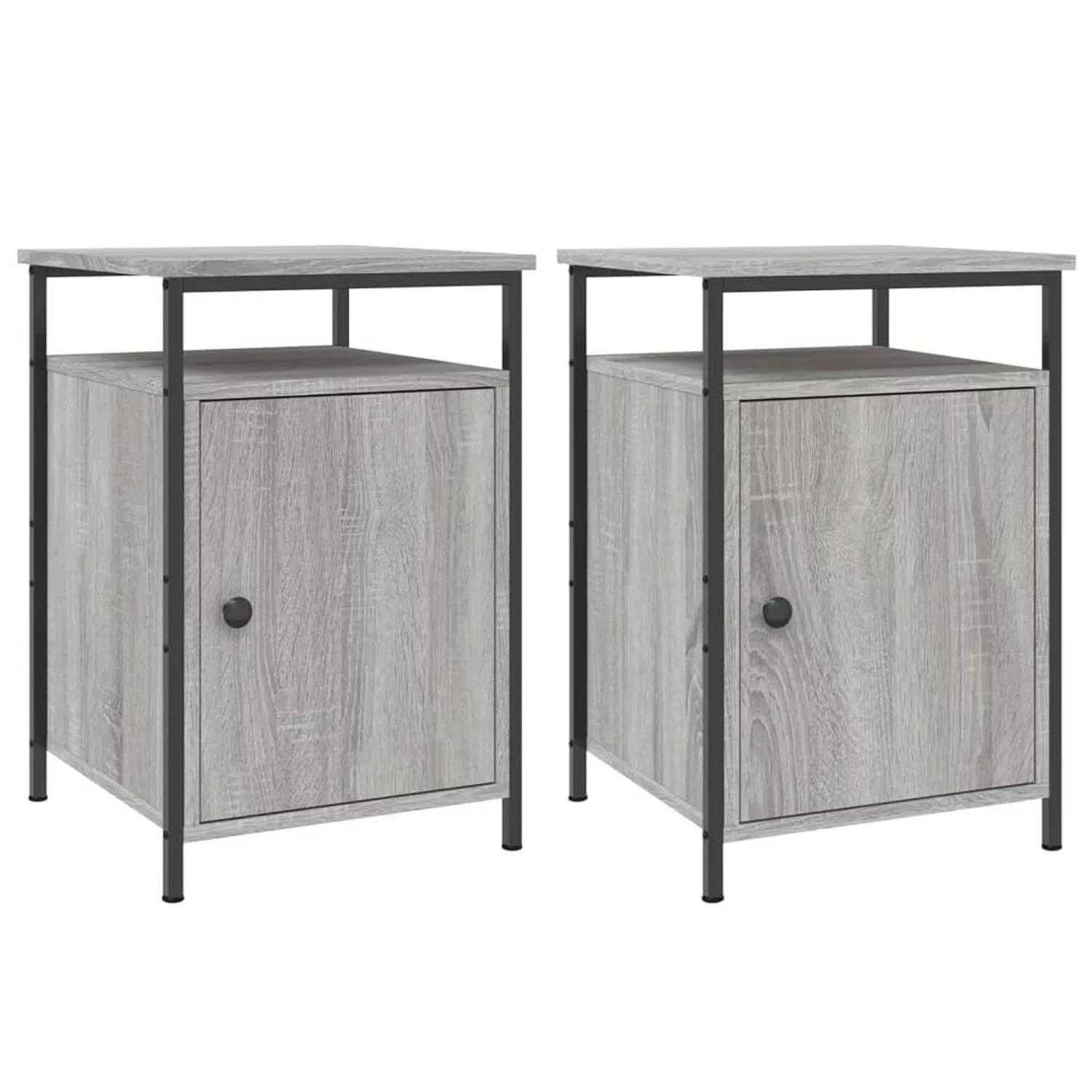 vidaXL Nachttische 2 Stk Grau Sonoma 40x42x60 cm Holzwerkstoff Modell 5 günstig online kaufen