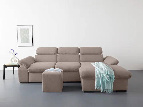 COTTA Ecksofa "Lola L-Form", (Set, mit Hocker), mit Hocker & Kopfteilfunkti günstig online kaufen