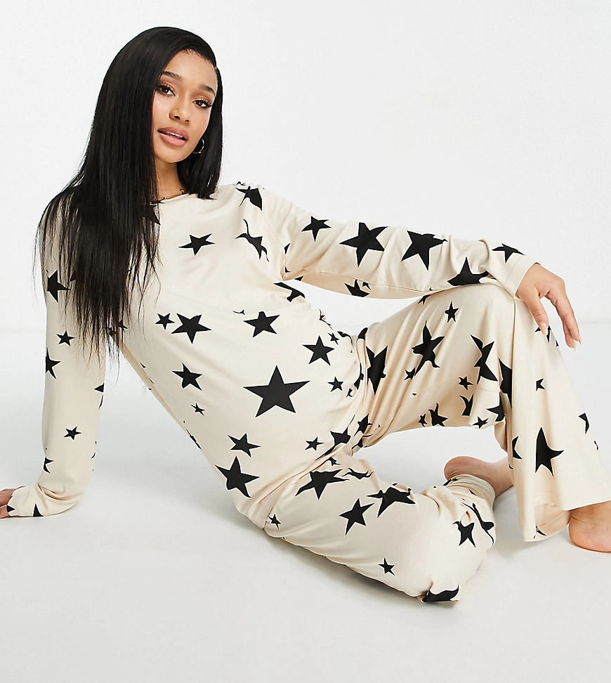 ASOS DESIGN Maternity – Viskose-Pyjama aus langärmligem Oberteil und Hose i günstig online kaufen