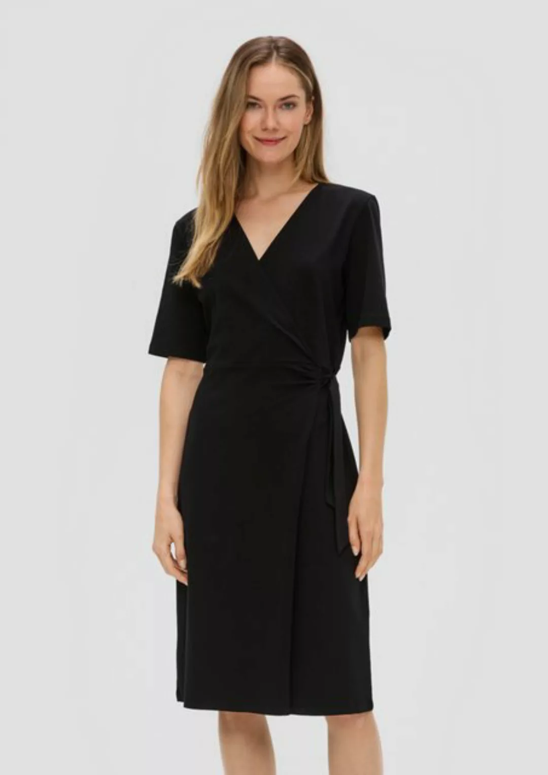 s.Oliver Maxikleid Jersey-Kleid mit Rundhalsausschnitt und Knoten-Detail Kn günstig online kaufen