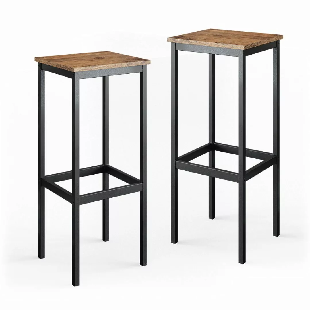 Vicco Barhocker Fyrk, Eiche rustikal/Schwarz, 32 günstig online kaufen