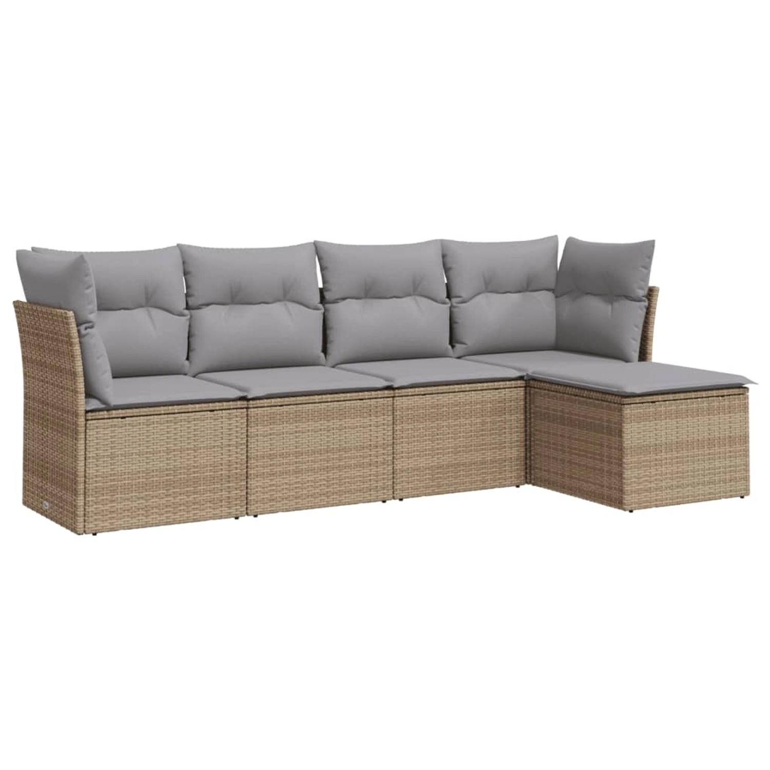 vidaXL 5-tlg Garten-Sofagarnitur mit Kissen Beige Poly Rattan Modell 11 günstig online kaufen