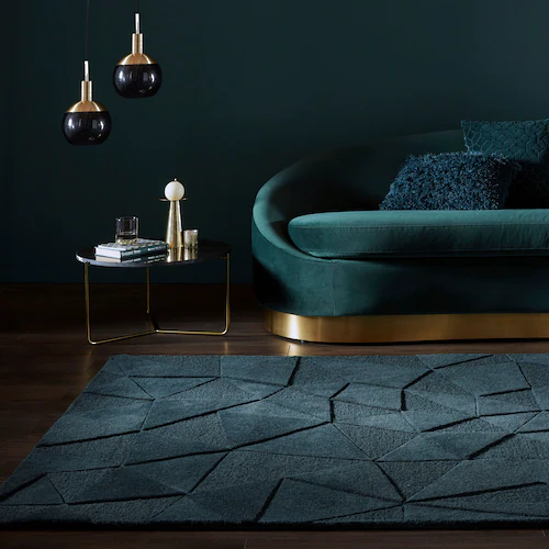 FLAIR RUGS Wollteppich »Shard«, rechteckig, 10 mm Höhe, Hoch-Tief Effekt, H günstig online kaufen