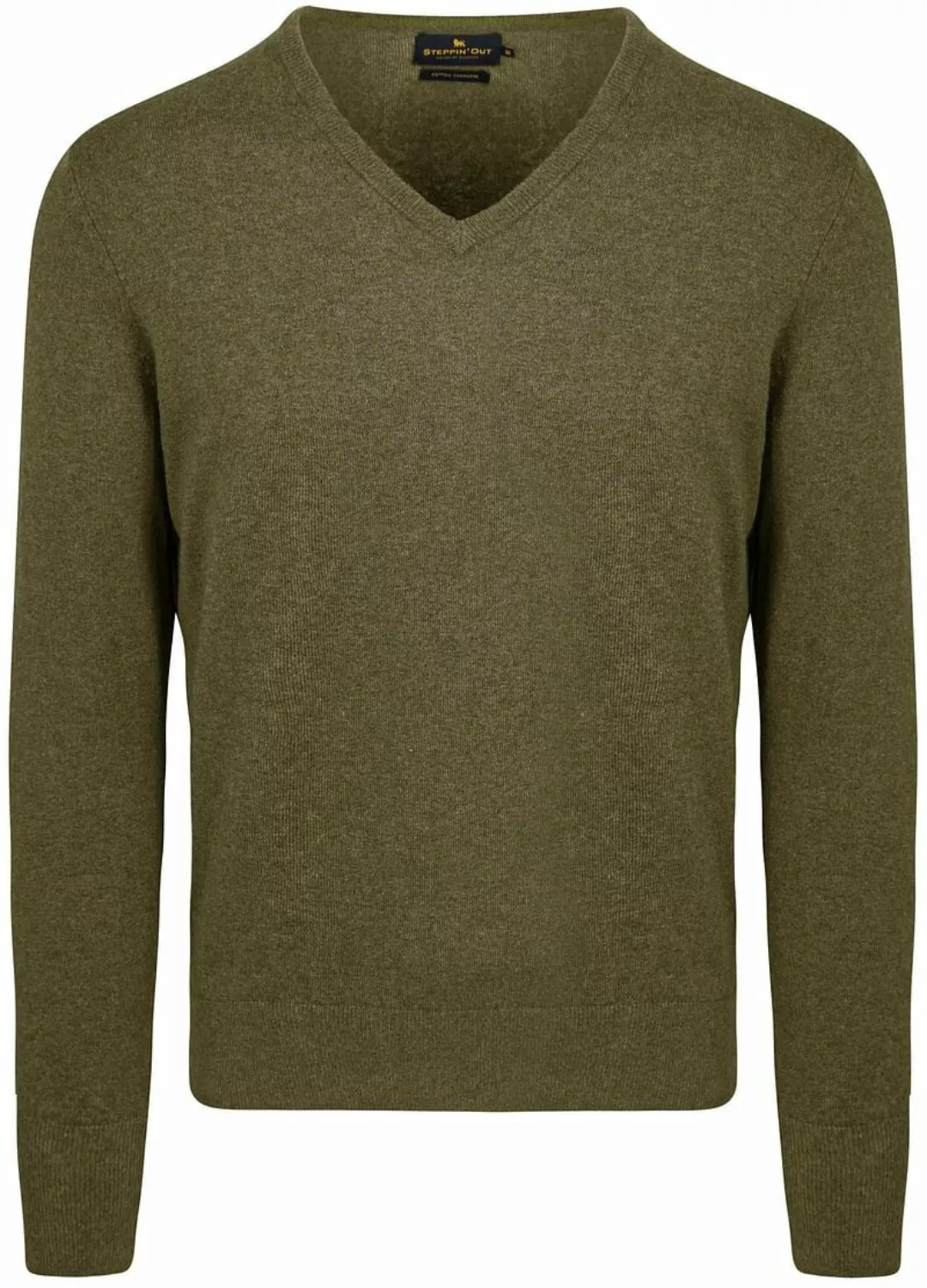 Steppin' Out Pullover Cotton Cashmere V-Ausschnitt Olivgrün - Größe XXL günstig online kaufen