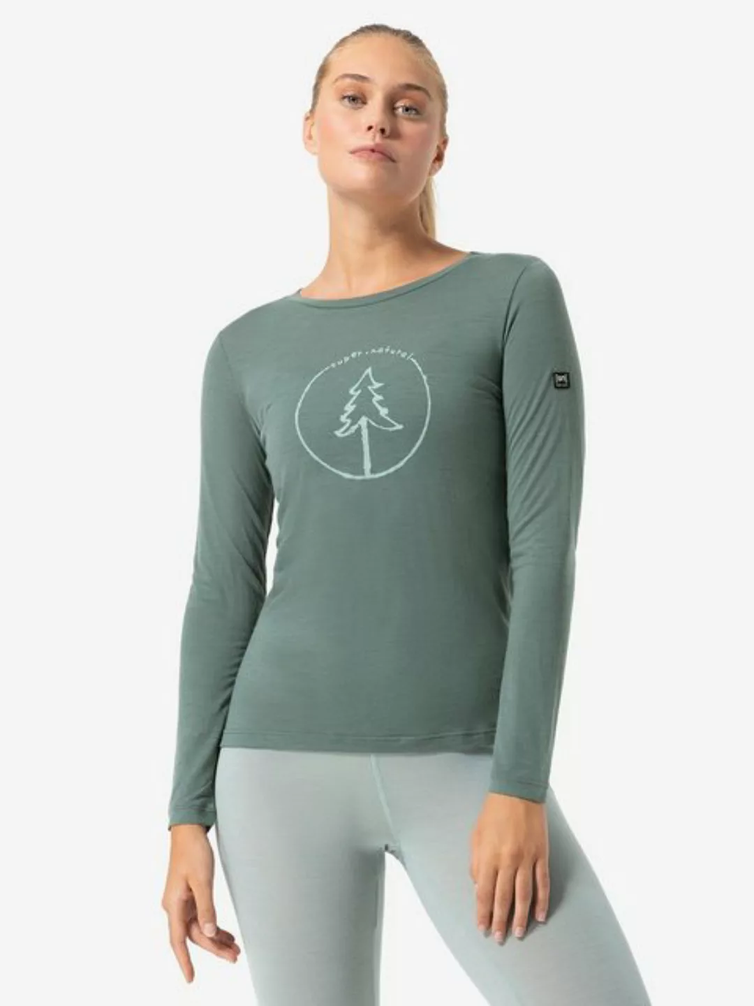 SUPER.NATURAL Sweatshirt für Damen, Merino BUBBLE TREE Baum Motiv günstig online kaufen