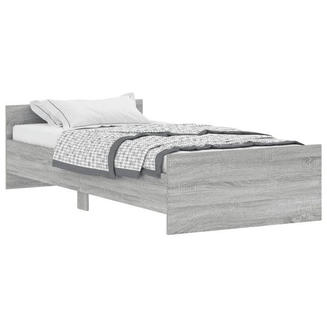 vidaXL Bett Bettgestell Grau Sonoma 90x200 cm Holzwerkstoff günstig online kaufen