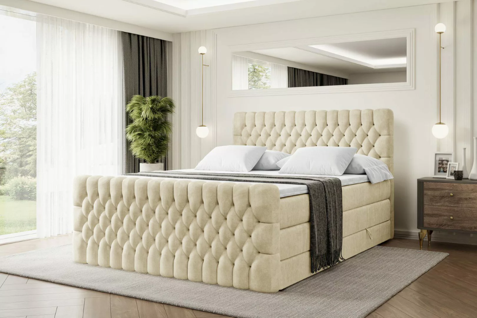ALTDECOR Boxspringbett SERENE-Z KING (Multipocket-Matratze H4, günstig online kaufen