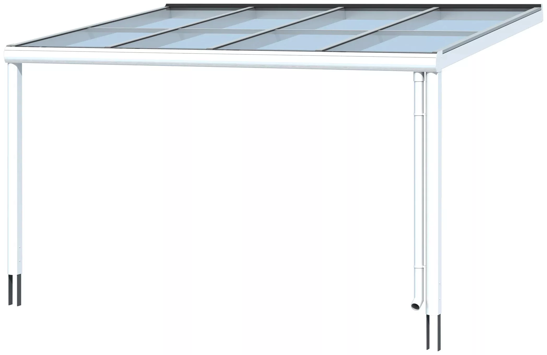 Skan Holz Terrassenüberdachung Modena 434 x 357 cm Aluminium Weiß günstig online kaufen