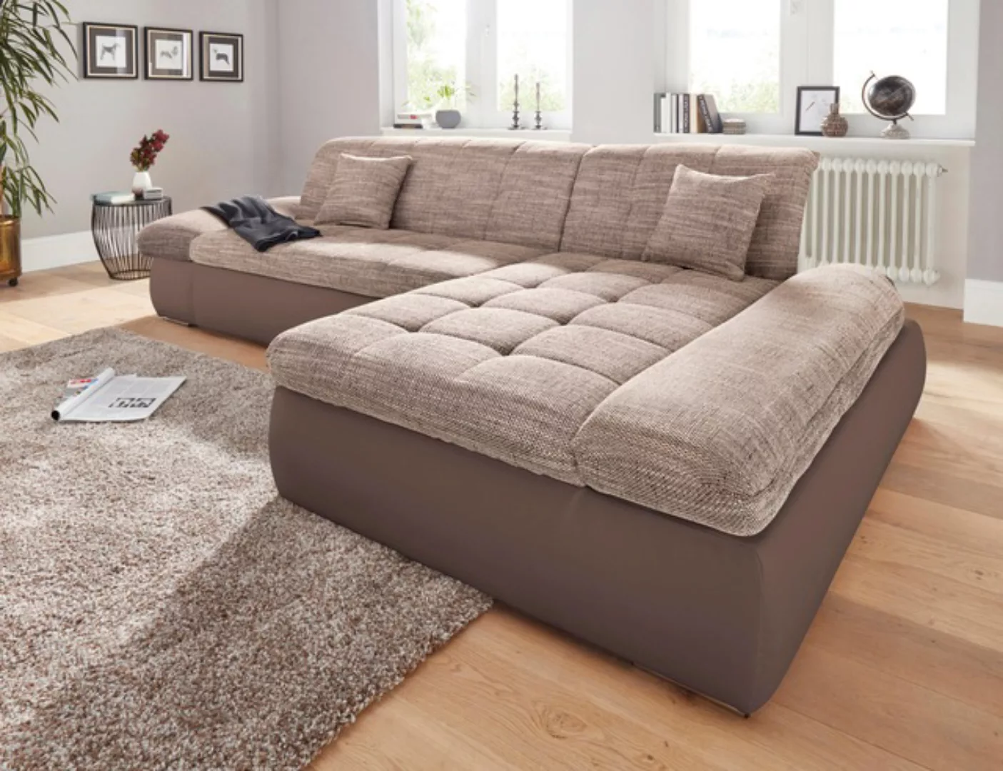 DOMO collection Ecksofa »PB Moric wahlweise mit Bettfunktion + Armteilverst günstig online kaufen