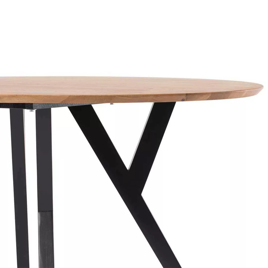 Tisch Massivholz mit ovaler Tischplatte Schweizer Kante günstig online kaufen