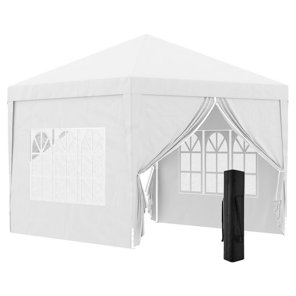 Outsunny Pavillon weiß Polyester B/H/L: ca. 2,95x2,95x2,58 cm günstig online kaufen