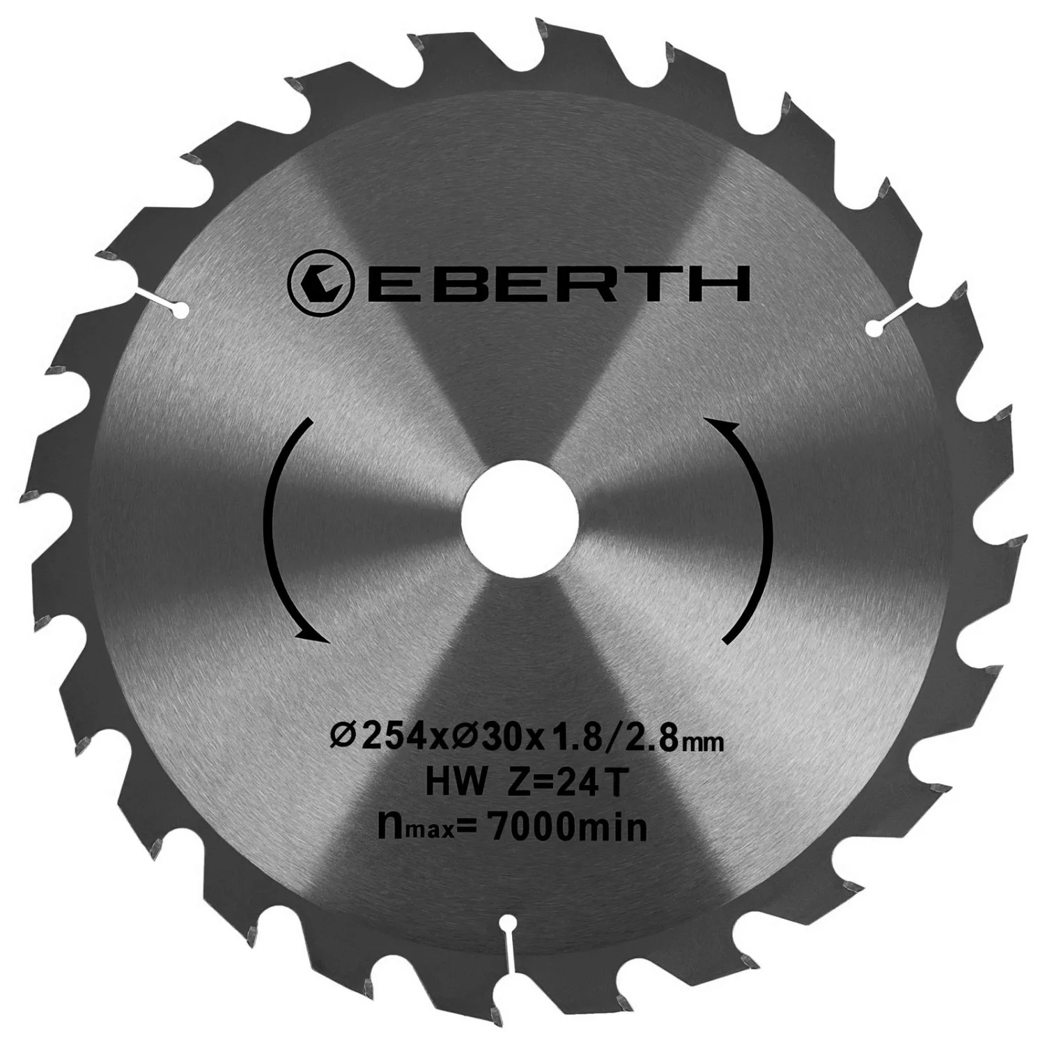 EBERTH Kreissägeblatt 254mm Durchmesser 30mm Bohrung 2,8mm Schnittbreite günstig online kaufen