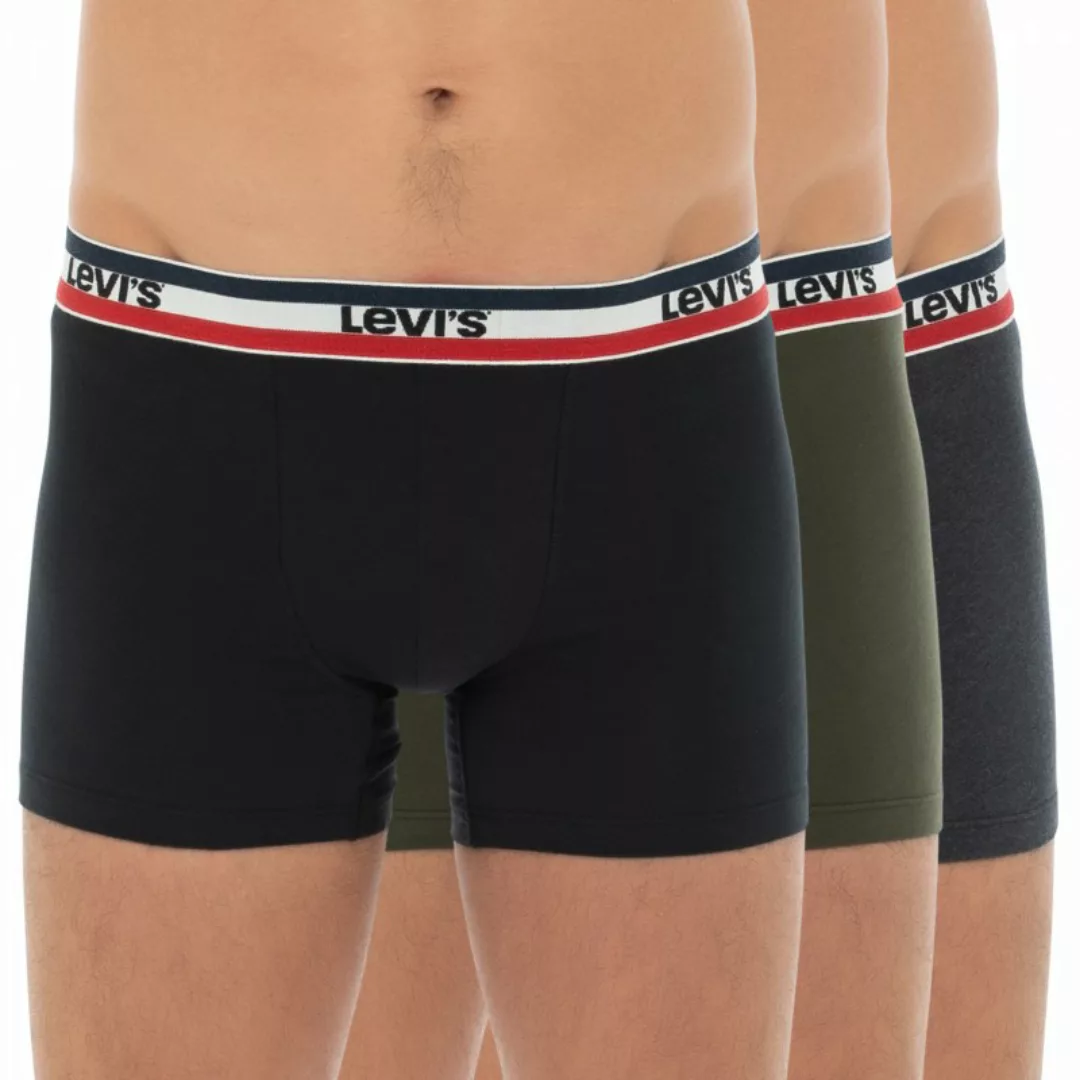 Levi's 3-er Set Boxer Briefs Blau, Khaki & Grau günstig online kaufen