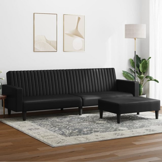 vidaXL Sofa 2-tlg. Sofagarnitur Schwarz Kunstleder günstig online kaufen