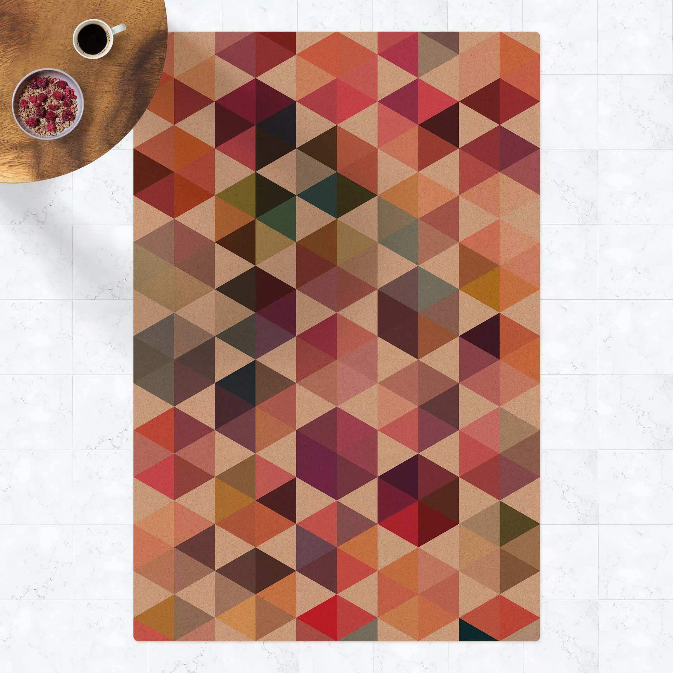 Kork-Teppich Hexagon Facetten günstig online kaufen