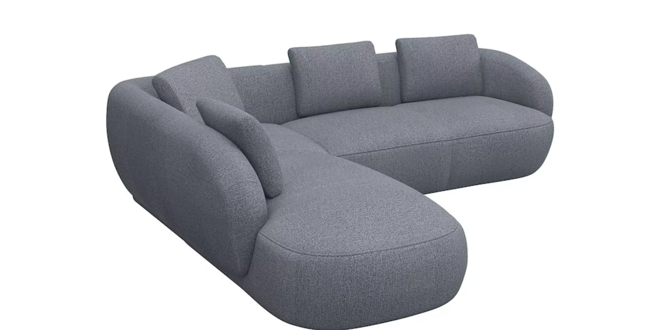 FLEXLUX Ecksofa »Torino, rund, L-Form, Sofa-Ecke mit Ottomane«, Modernes, o günstig online kaufen