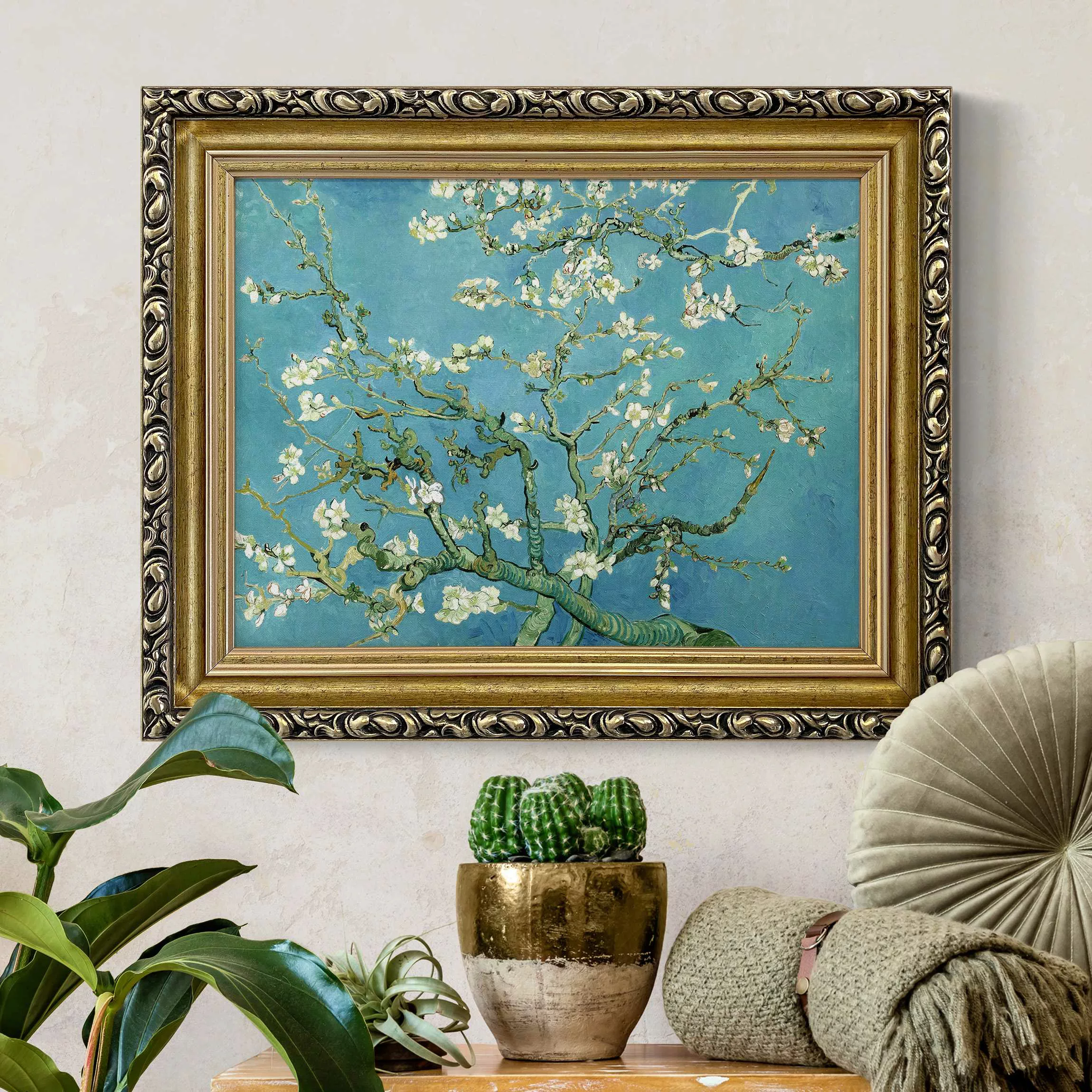 Gerahmtes Leinwandbild Vincent van Gogh - Mandelblüte günstig online kaufen