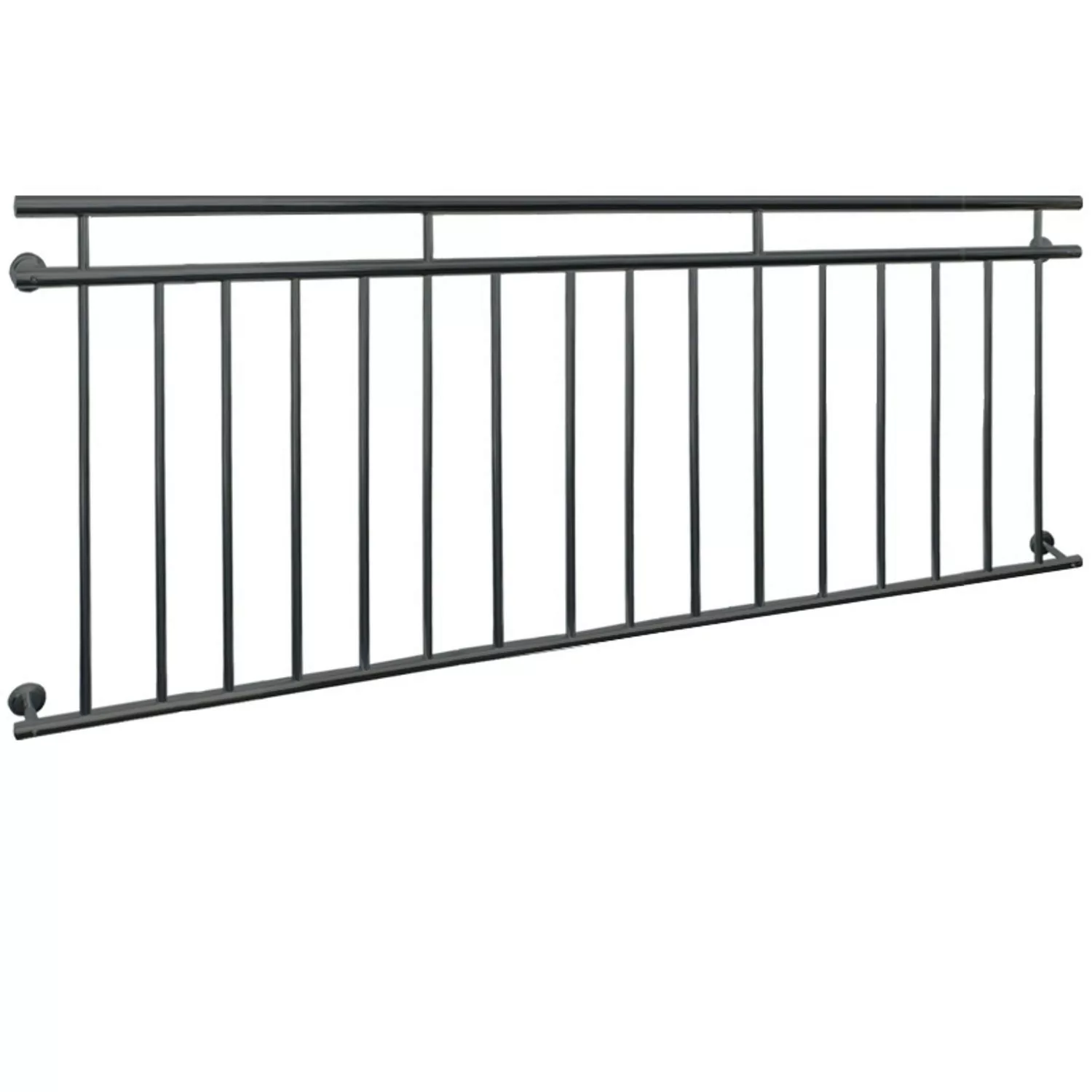 ECD Germany Französischer Balkon 225 x 90 cm mit 16 Füllstäben Anthrazit günstig online kaufen