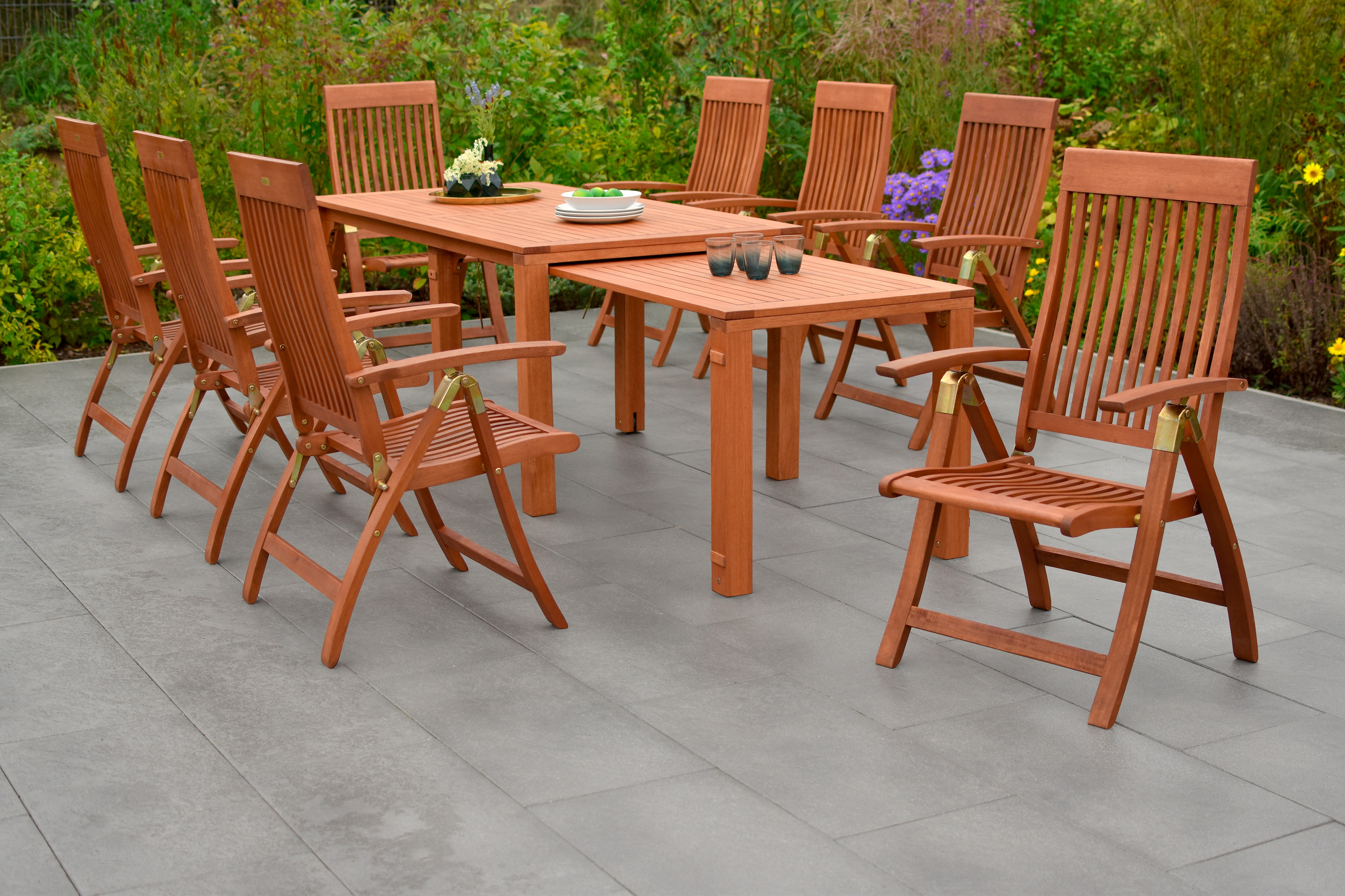 MERXX Garten-Essgruppe "Comodoro", (Set, 9 tlg.), 8 Klappsessel, 5-fach ver günstig online kaufen