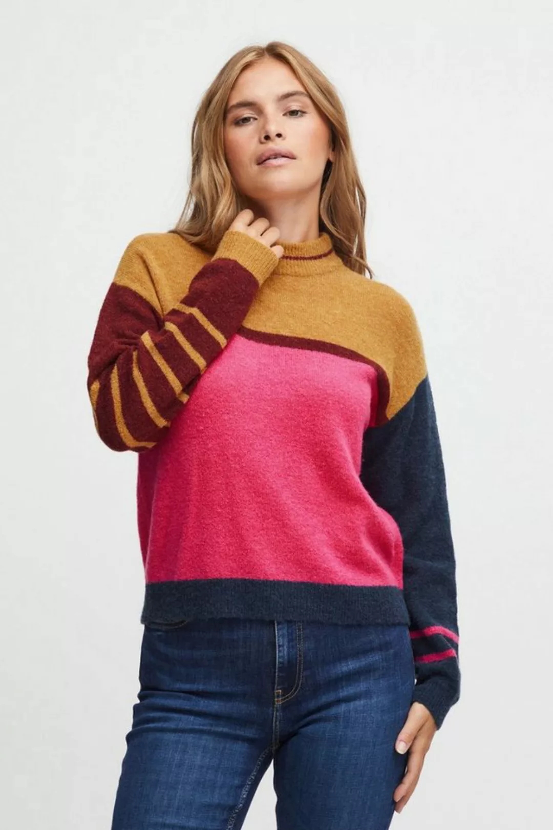 Pulz Jeans Strickpullover PZASTRID Color Block Pullover günstig online kaufen