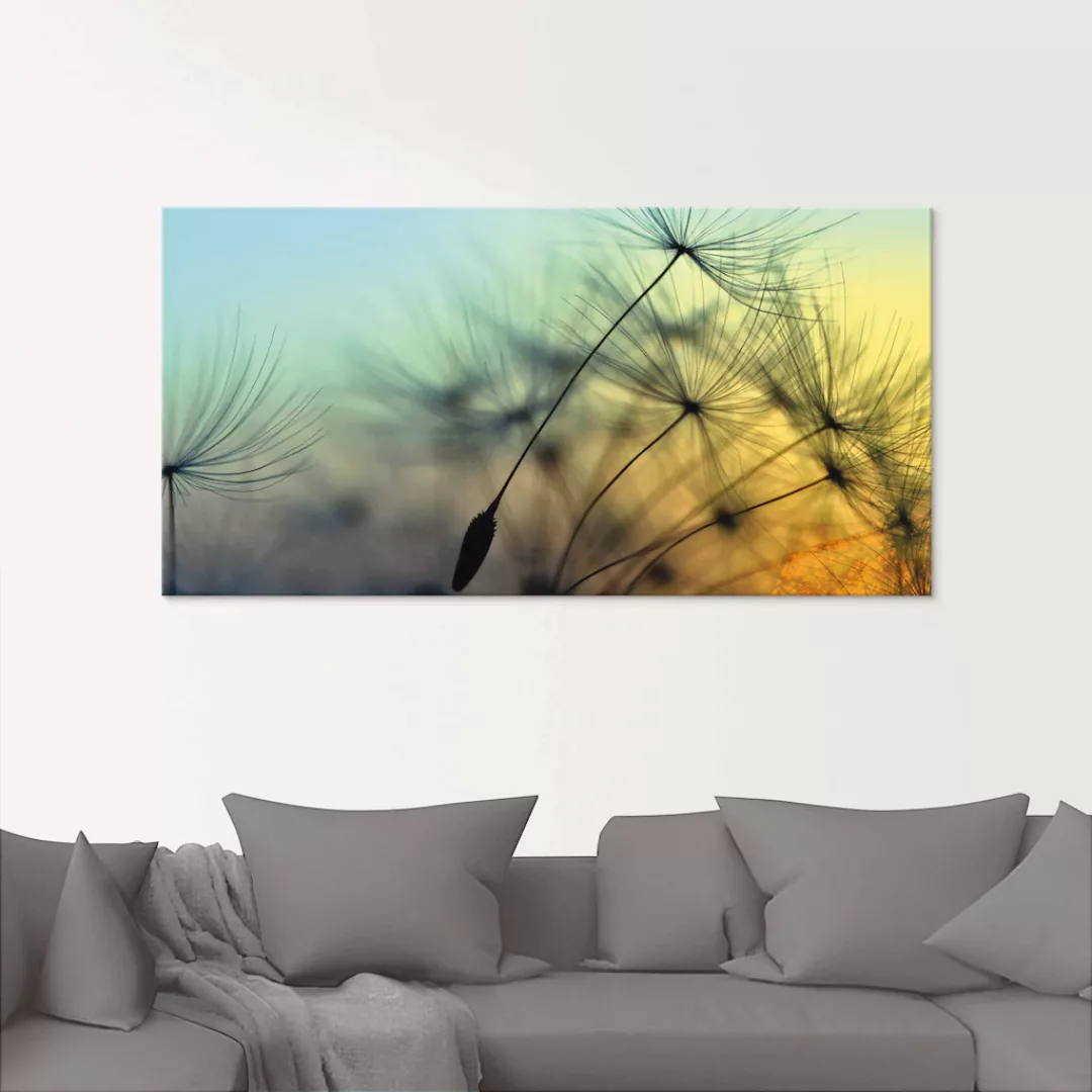 Artland Glasbild »Goldener Sonnenuntergang und Pusteblumen«, Blumen, (1 St. günstig online kaufen