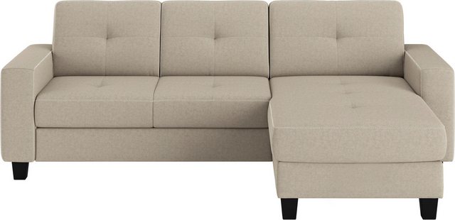 Places of Style Ecksofa "Varese L-Form", Kreuznaht in beige günstig online kaufen