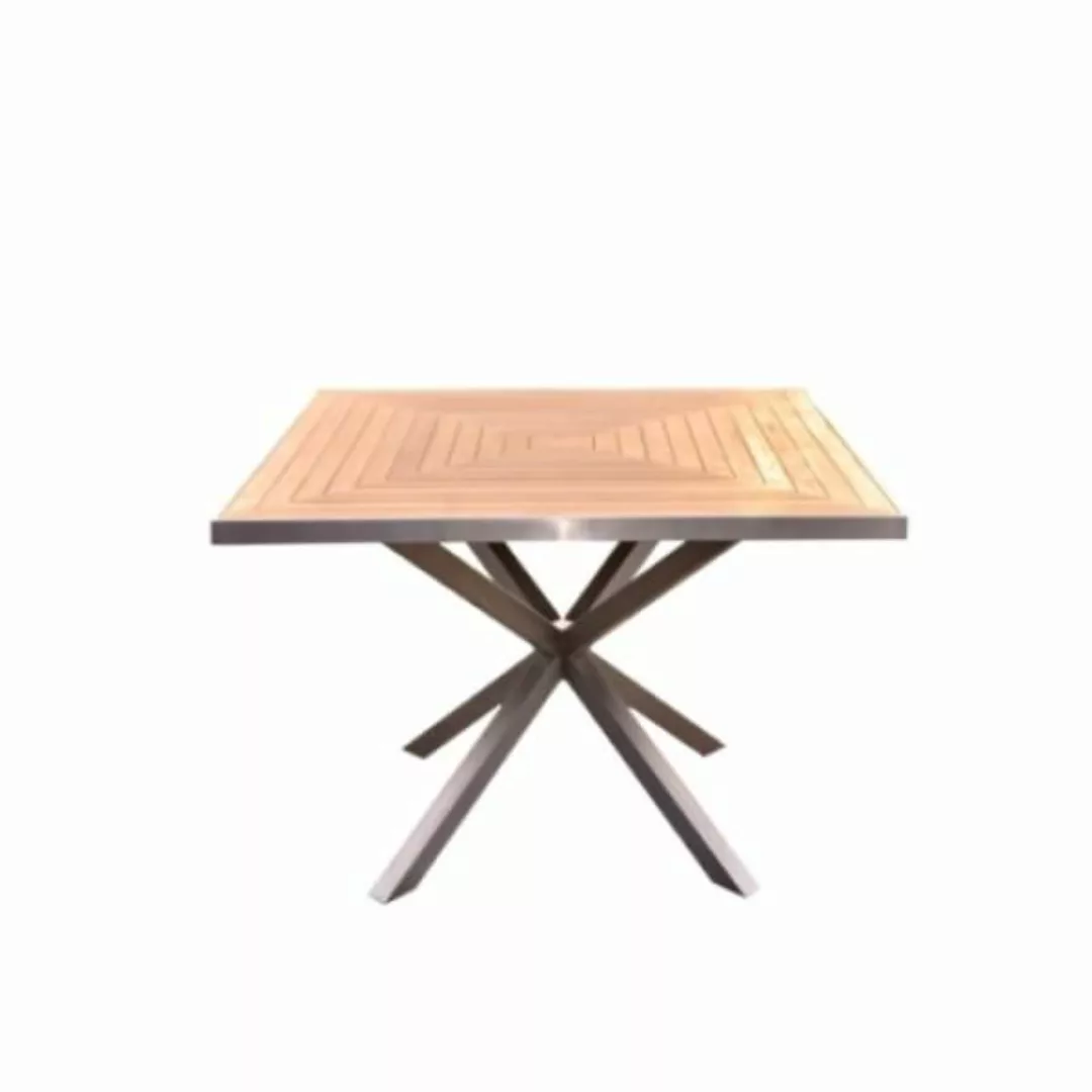 Designer Tischset Andalo Tisch + 4 Stühle Cantene Teakholz Edelstahl günstig online kaufen