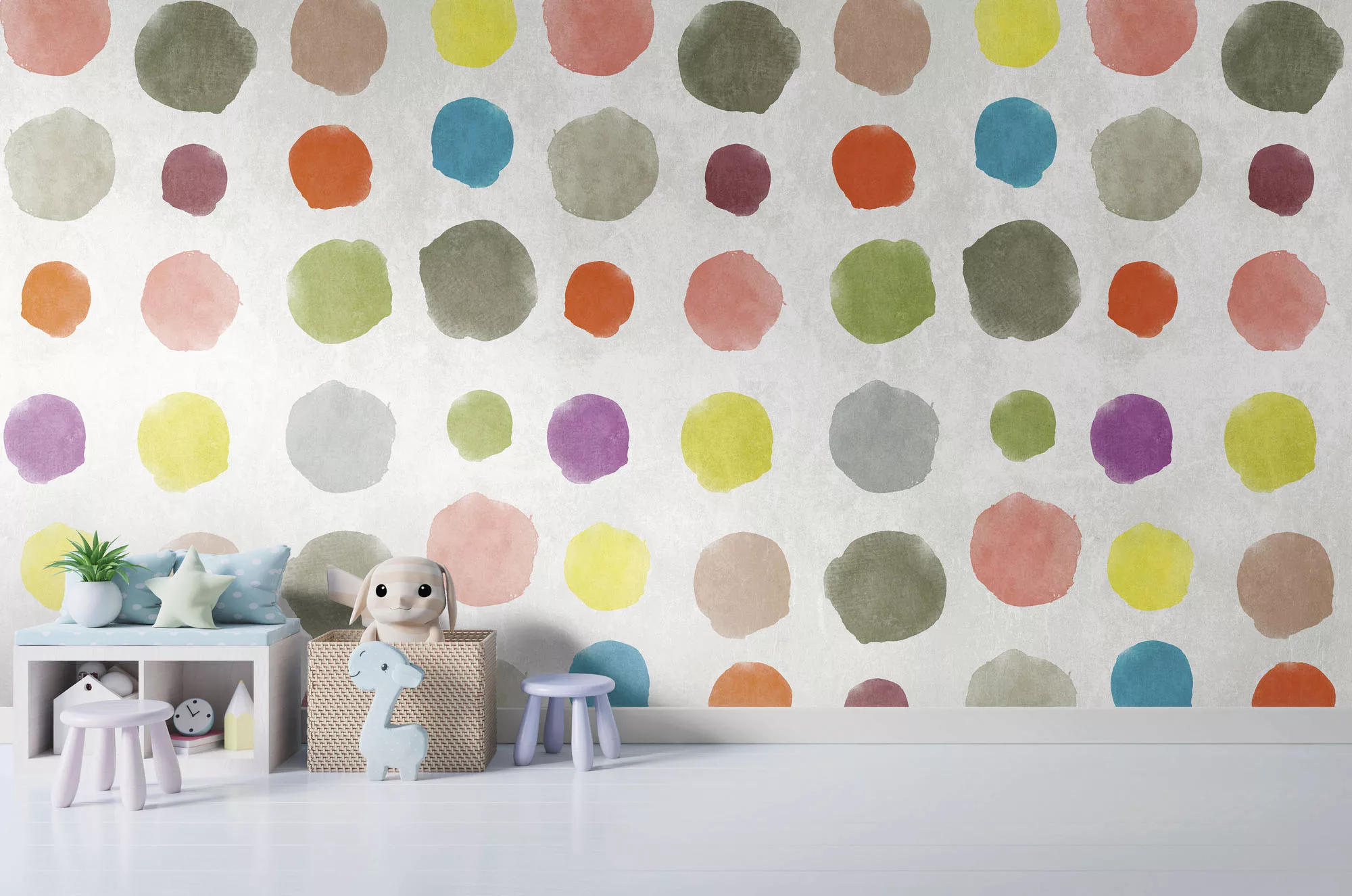living walls Kindertapete »The Wall«, gepunktet-mehrfarbig-matt günstig online kaufen