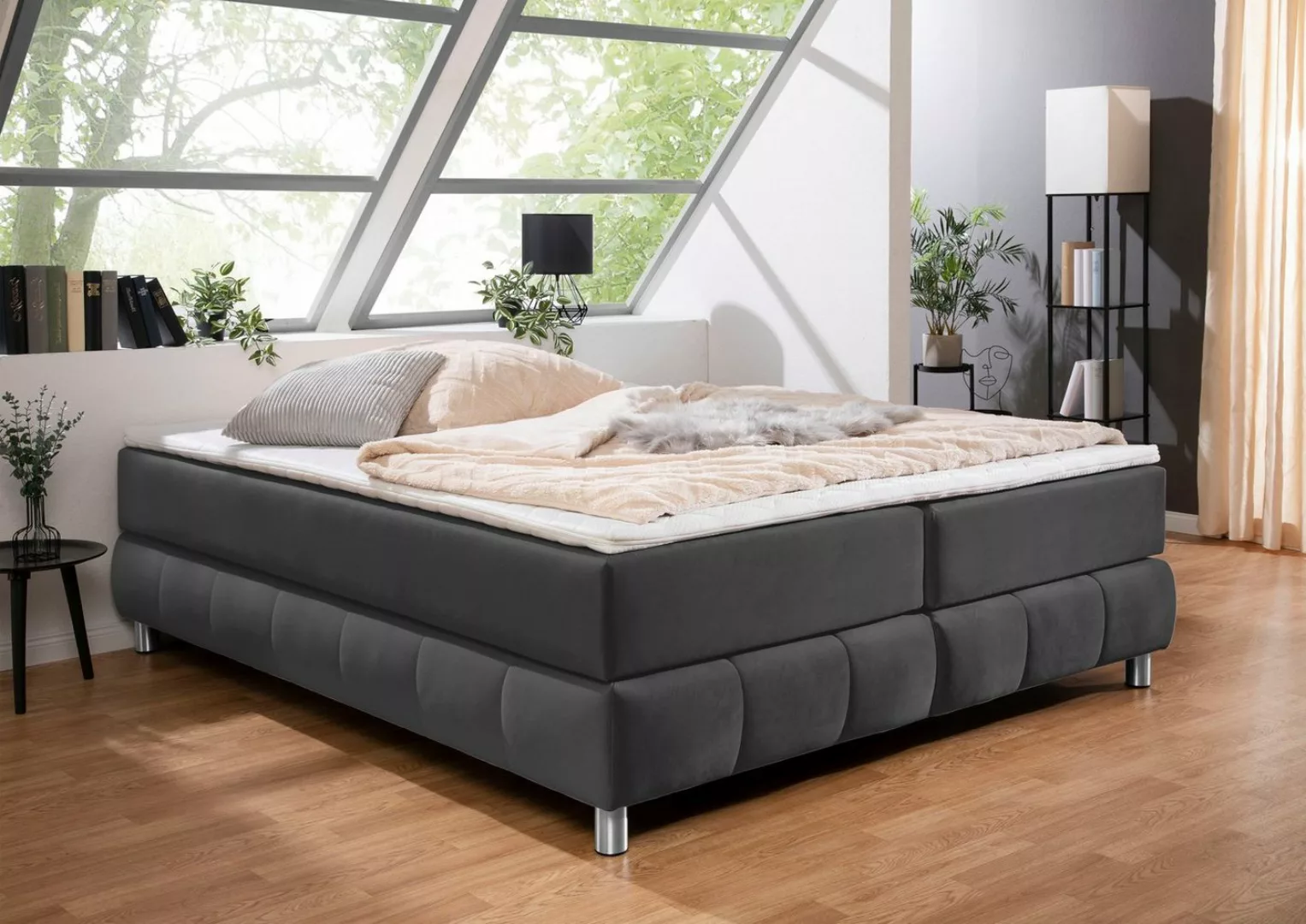 andas Boxspringbett Salo, Ohne Kopfteil, inkl. Topper, auch in Überlänge 22 günstig online kaufen