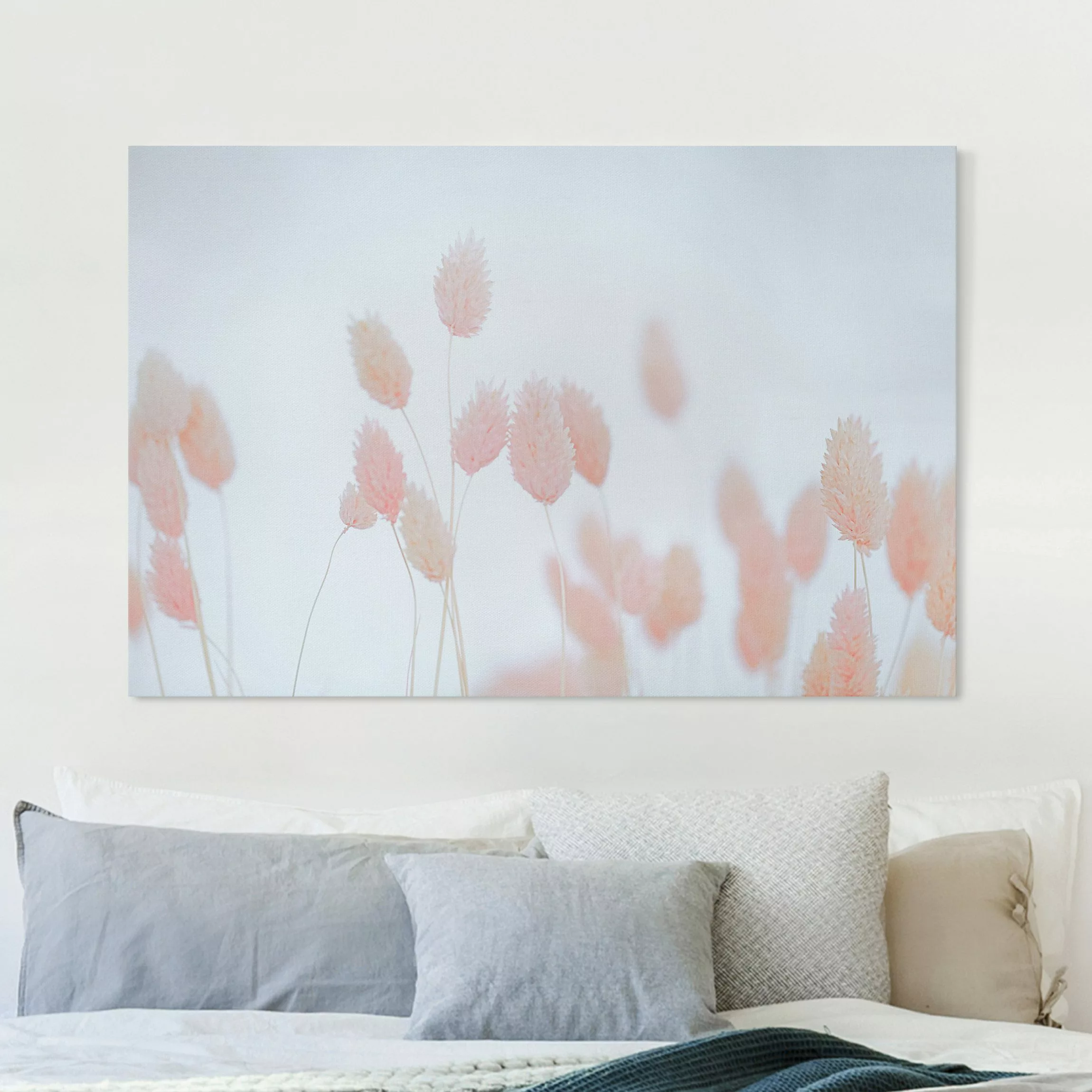 Leinwandbild Rosa Gräserspitzen günstig online kaufen