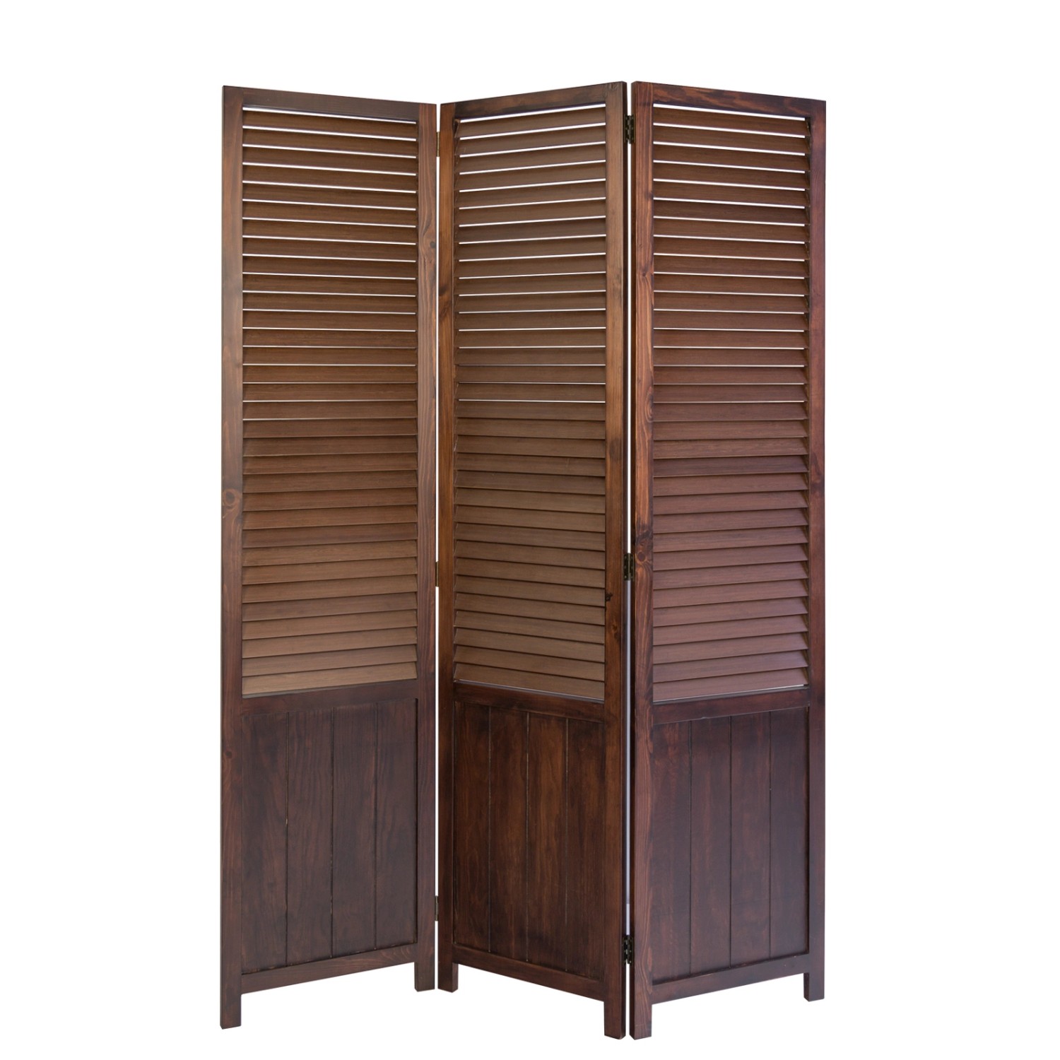 Homestyle4u 3-tlg. Paravent in Braun 120x170 cm 1358 günstig online kaufen