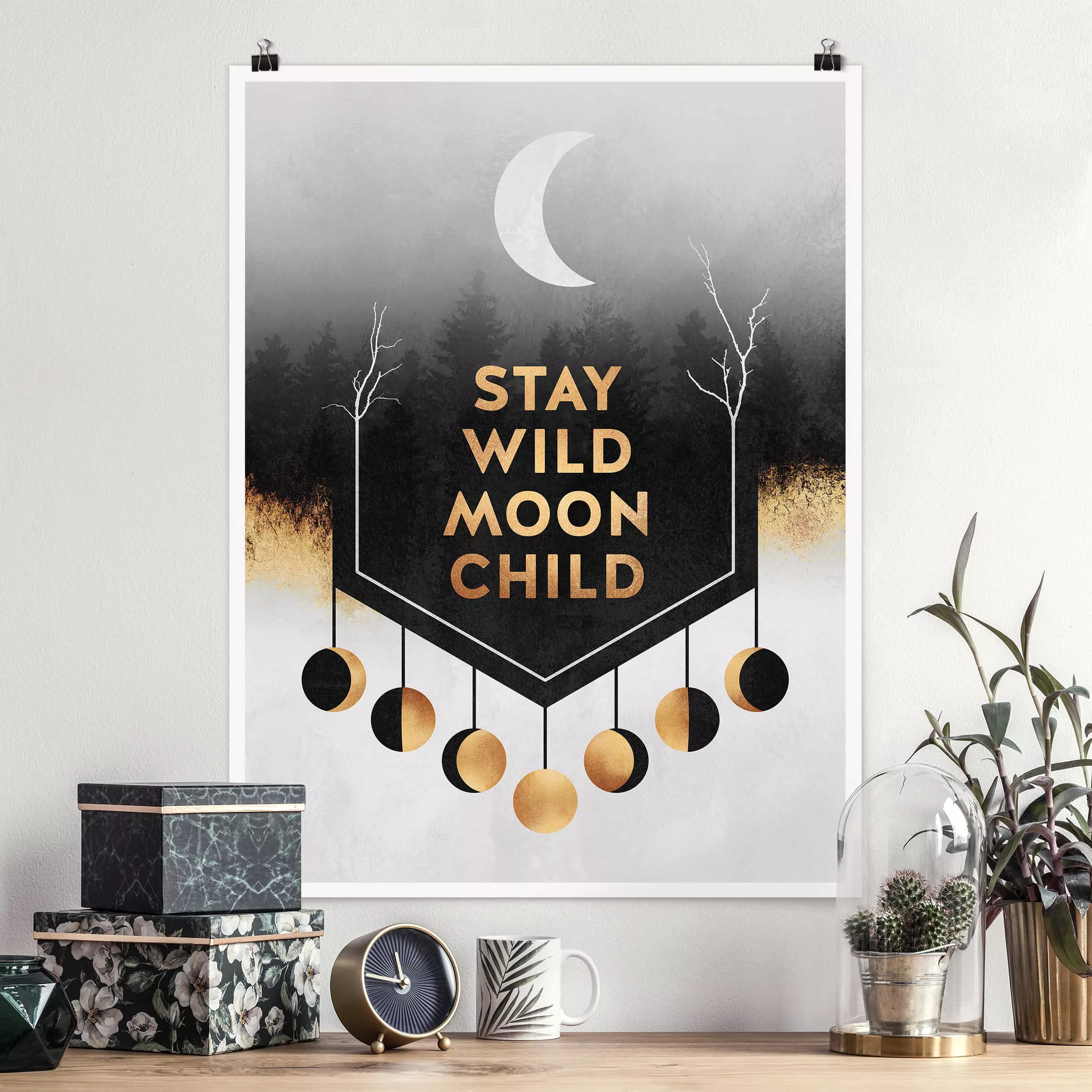 Poster Spruch - Hochformat Stay Wild Moon Child günstig online kaufen
