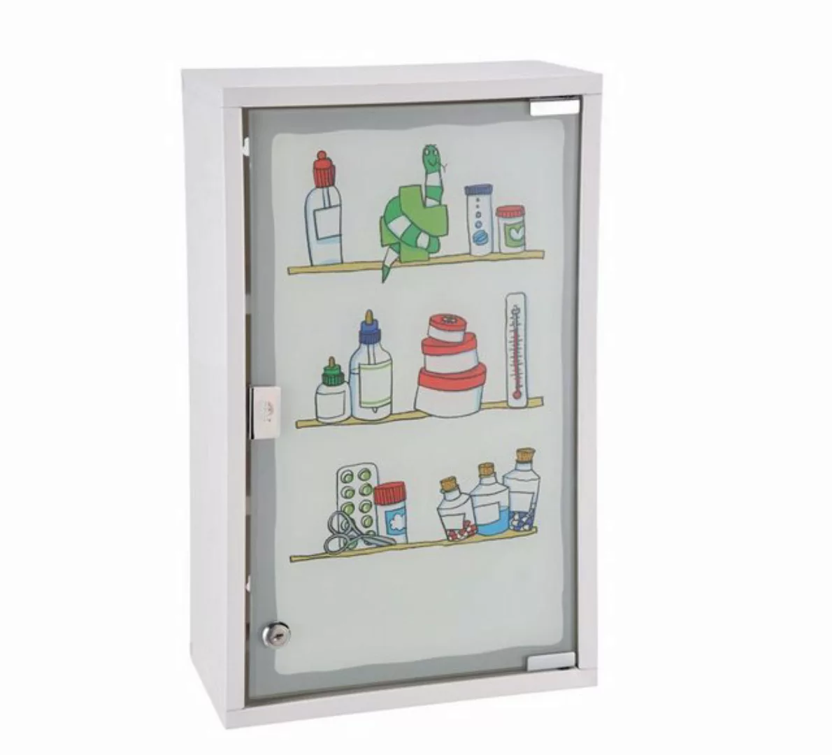 Spetebo Medizinschrank XXL Metall Medizinschrank Glastür bunt - 50x30 cm günstig online kaufen