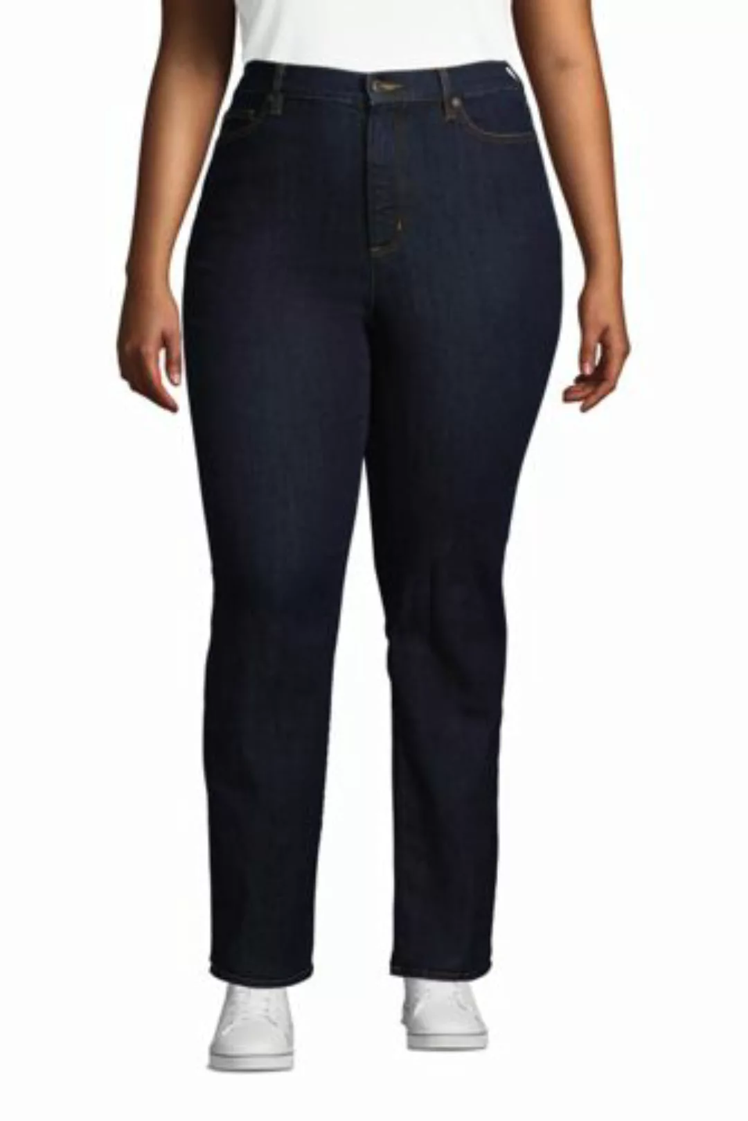 Straight Fit Öko Jeans High Waist in großen Größen, Damen, Größe: 56 28 Plu günstig online kaufen